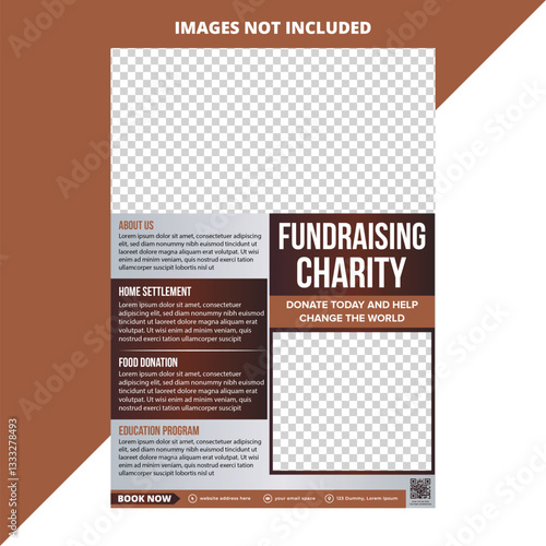 Charity flyer Template, life charity existence promotion, education program flyer design