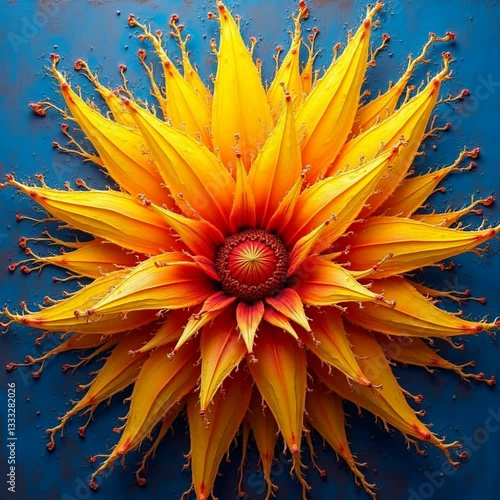 orange flower on black background