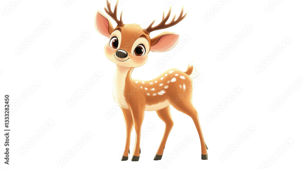 Obraz premium vector illustration of a cartoon deer isolated on white background
