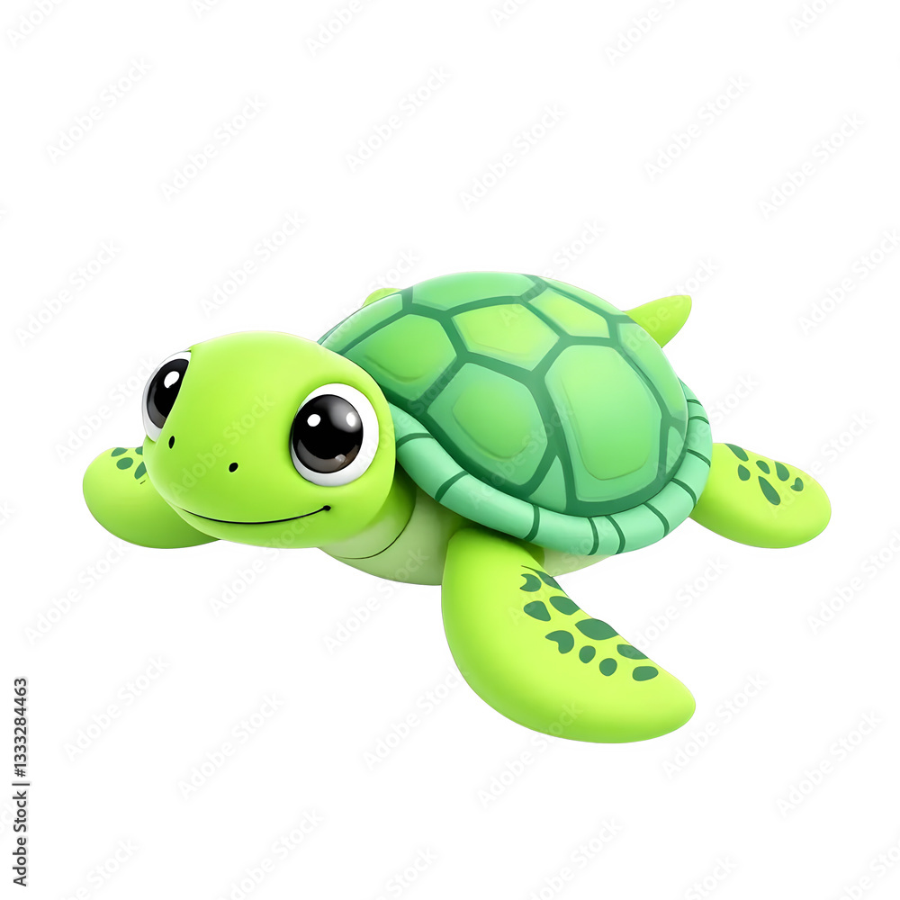 Fototapeta premium Cute Cartoon Sea Turtle