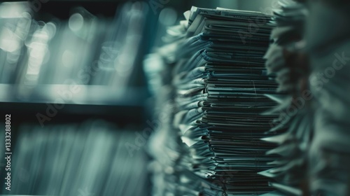 Close-up of stacked cash with blurred financial documents, evoking themes of illicit finance and secrecy.