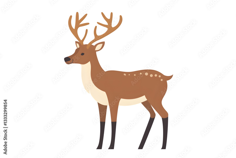 A majestic deer with antlers standing gracefully perfect for nature wildlife and forest them A majestic deer with antlers standing gracefully perfect for nature wildlife and forest them