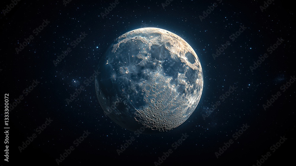 Detailed moon in space Detailed moon in space