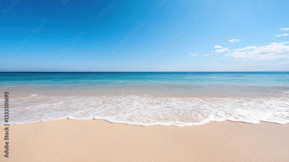 Fototapeta premium tranquil beach with gentle waves lapping at shore, inviting relaxation