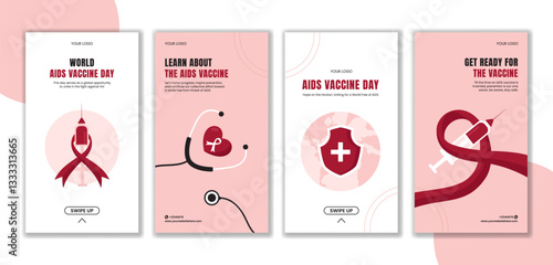 Flat Cartoon Illustration for World AIDS Vaccine Day Social Media Stories