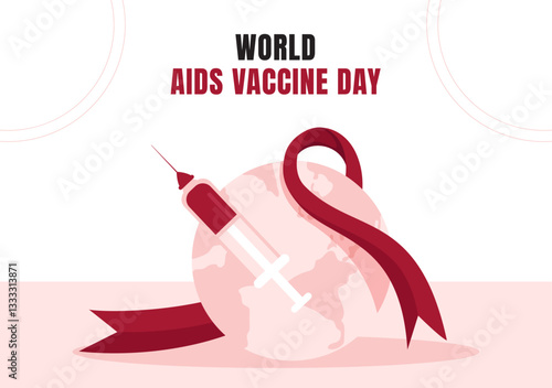 Flat Cartoon Style World AIDS Vaccine Day Social Media Background