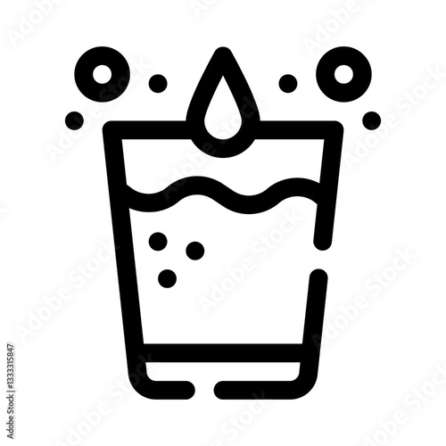 Water glass line icon