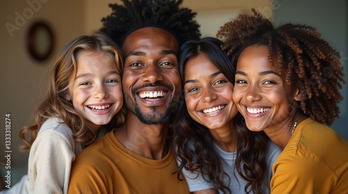 Photo of happy family at home