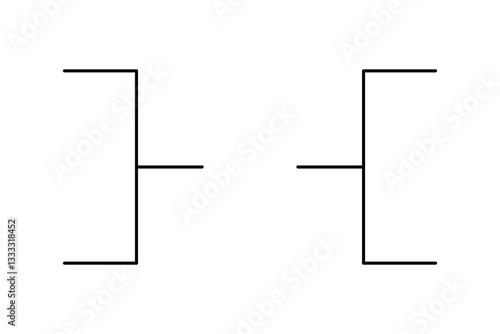 Simple black tournament bracket template for 4 teams isolated on white