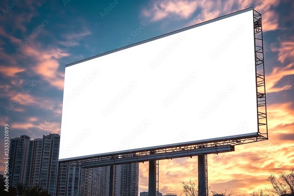 Fototapeta premium billboard blank for outdoor advertising poster or blank billboard for advertisement.