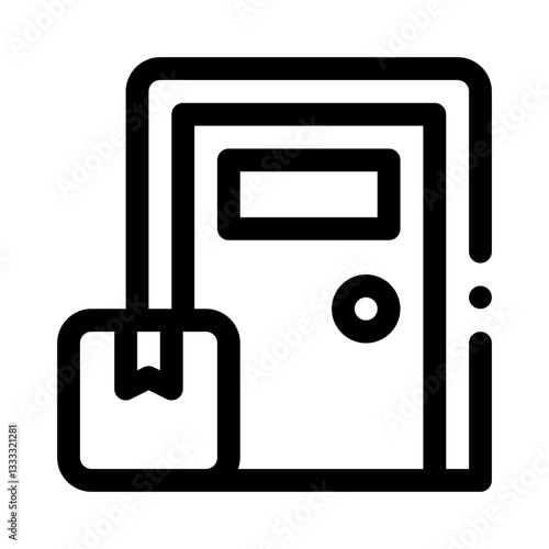 Doorstep delivery line icon