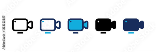 Video Call Multi Style Icon Set