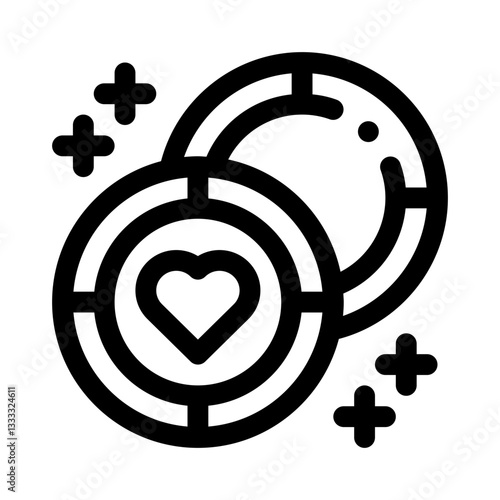 Coin with Heart line icon