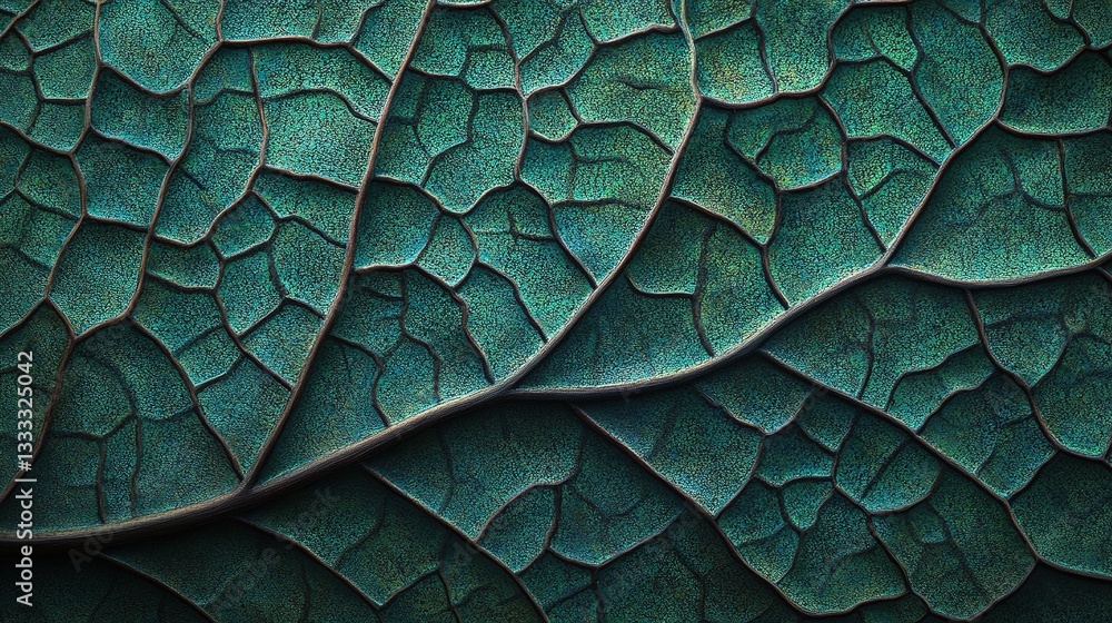 Obraz premium Dark Green Tropical Leaf Texture with Intricate Foliage Design