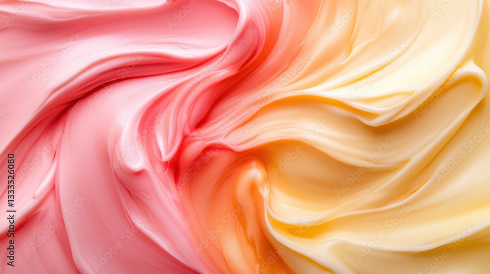 Fototapeta premium Swirling creamy textures culinary art food photography bright kitchen close-up aesthetic appeal