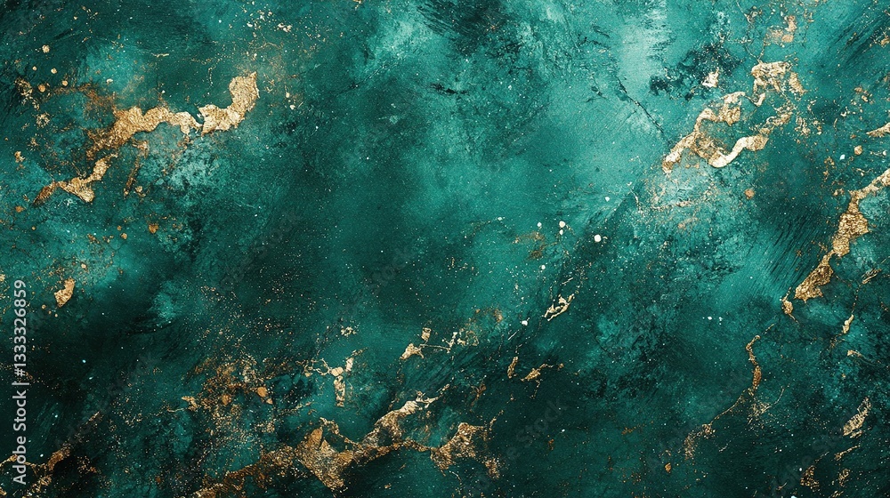 Obraz premium Shimmering Emerald Green Background with Rich Textures and Patterns