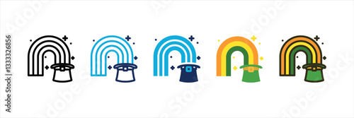 Rainbow Multi Style Icon Set