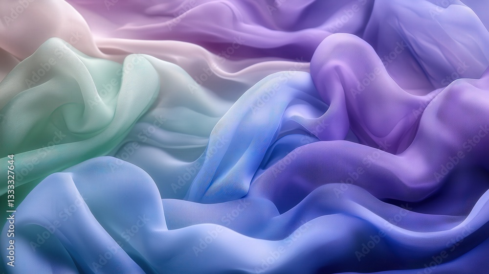 Obraz premium Smooth, flowing pastel colors in a digital artwork.