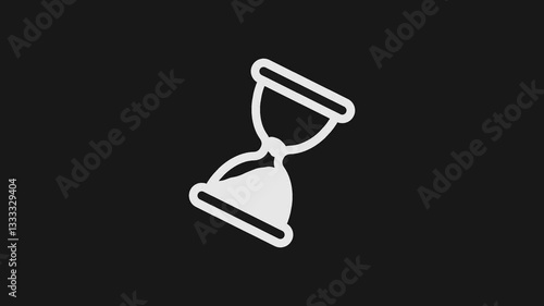 Minimalist hourglass icon animation with smooth motion