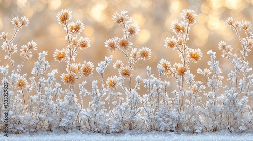 Wallpaper Mural Frosty winter plants in sunlight Torontodigital.ca