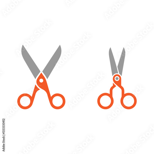 Minimalist kitchen scissor vector on white background.