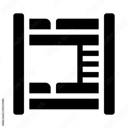 Bunk bed glyph icon