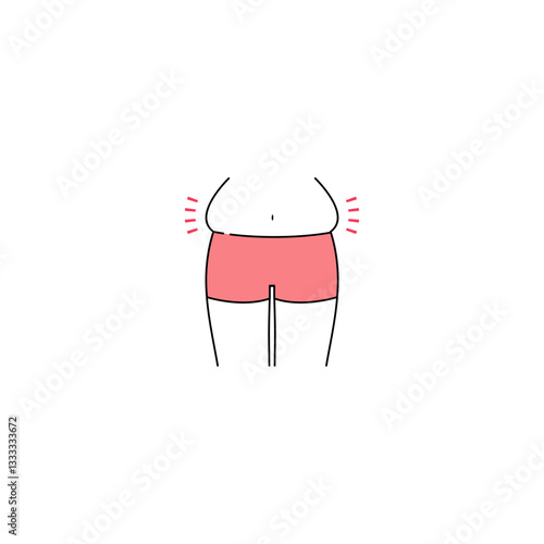 ぽっこりお腹のイラスト