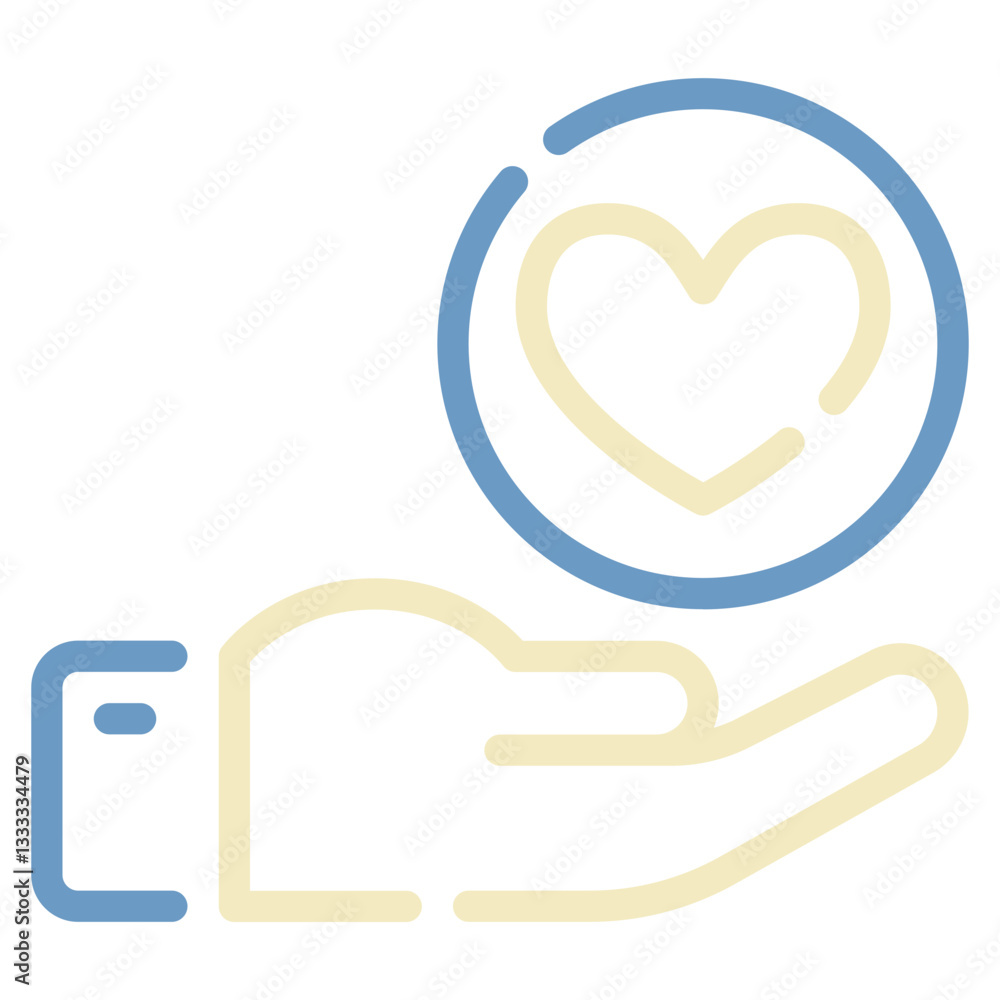 Heart Symbol with Hand for Emotional Connection Heart Symbol with Hand for Emotional Connection
