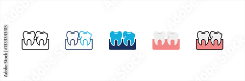 Dental Irregularities Multi Style Icon Set