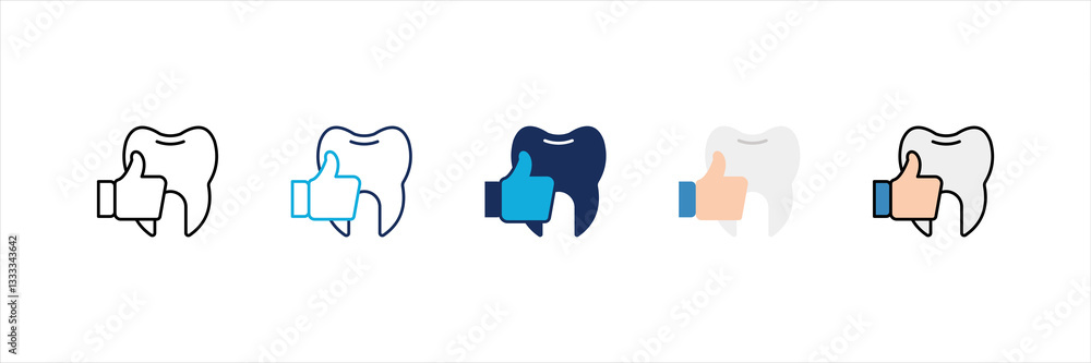 Healthy Teeth Multi Style Icon Set Healthy Teeth Multi Style Icon Set
