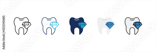 Tooth Jewelery Multi Style Icon Set