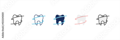 Flossing Multi Style Icon Set