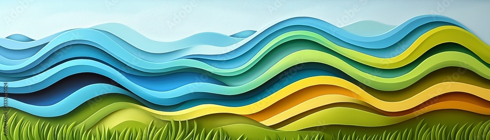 Obraz premium Abstract Layered Landscape.