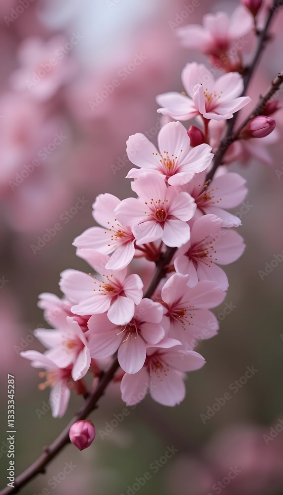 Obraz premium Delicate Pink Cherry Blossoms in Spring