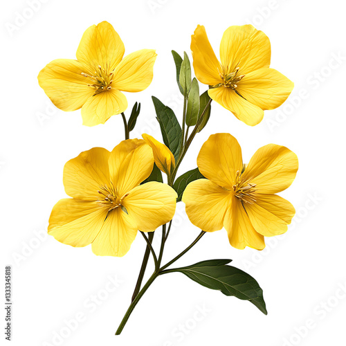 yellow flowers on white background