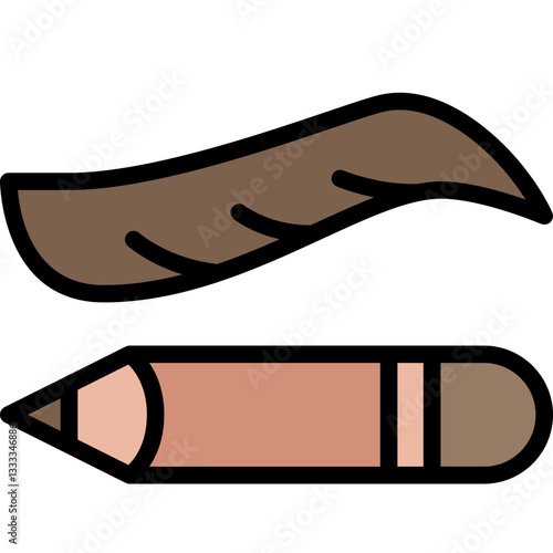 eyebrow pencil filled outline icon