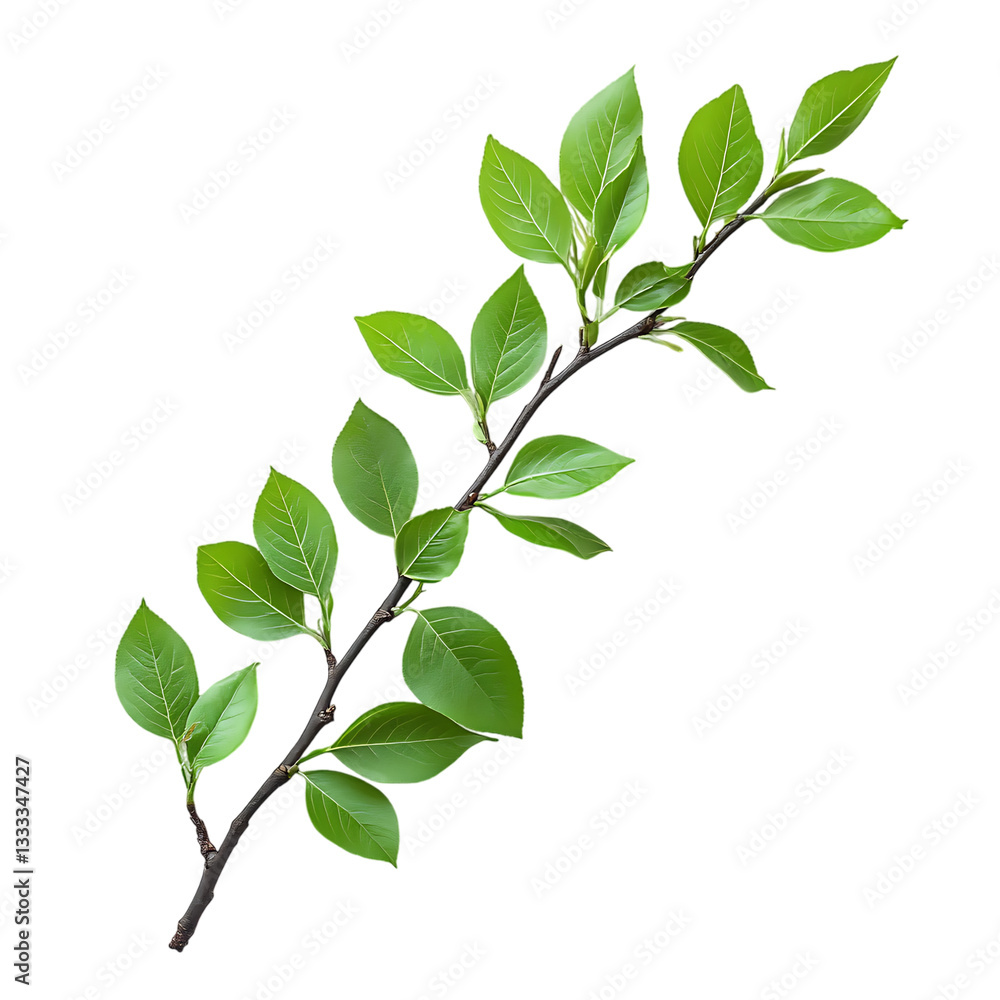 Fototapeta premium green leaves isolated on white