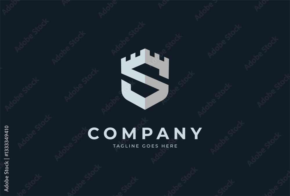 Fototapeta premium Initial S shield security logo design template. vector illustration