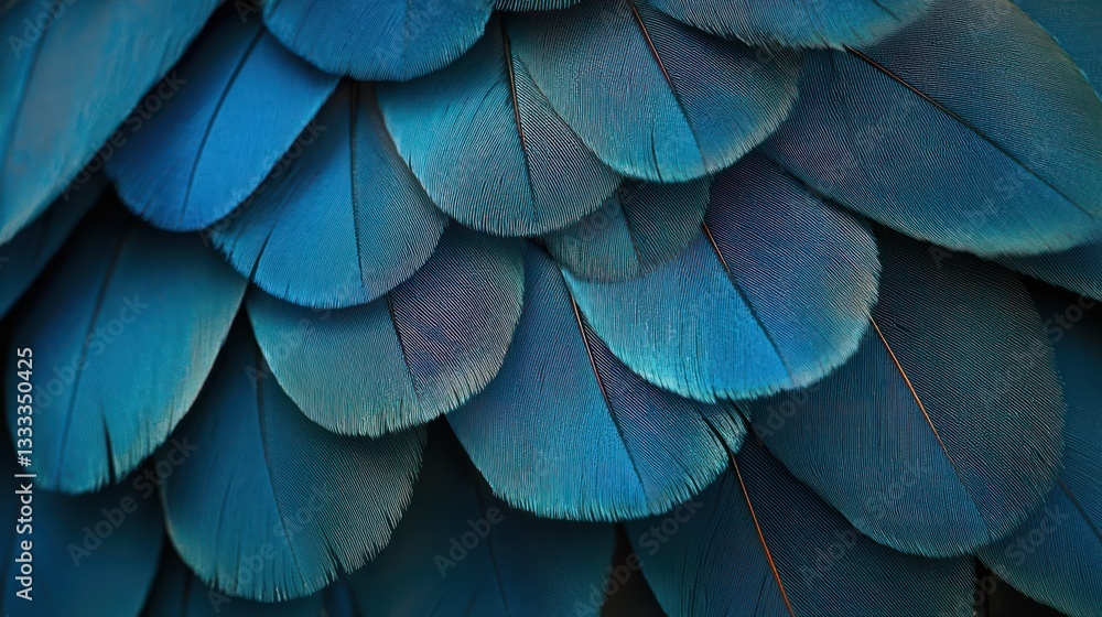 Obraz premium Stunning Teal Bird Feathers Close-Up: A Textured Masterpiece