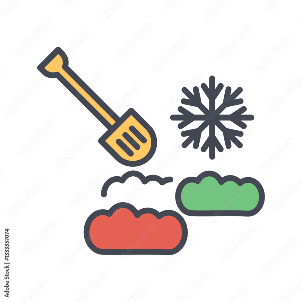 Snow shovel Vector Icon Snow shovel Vector Icon