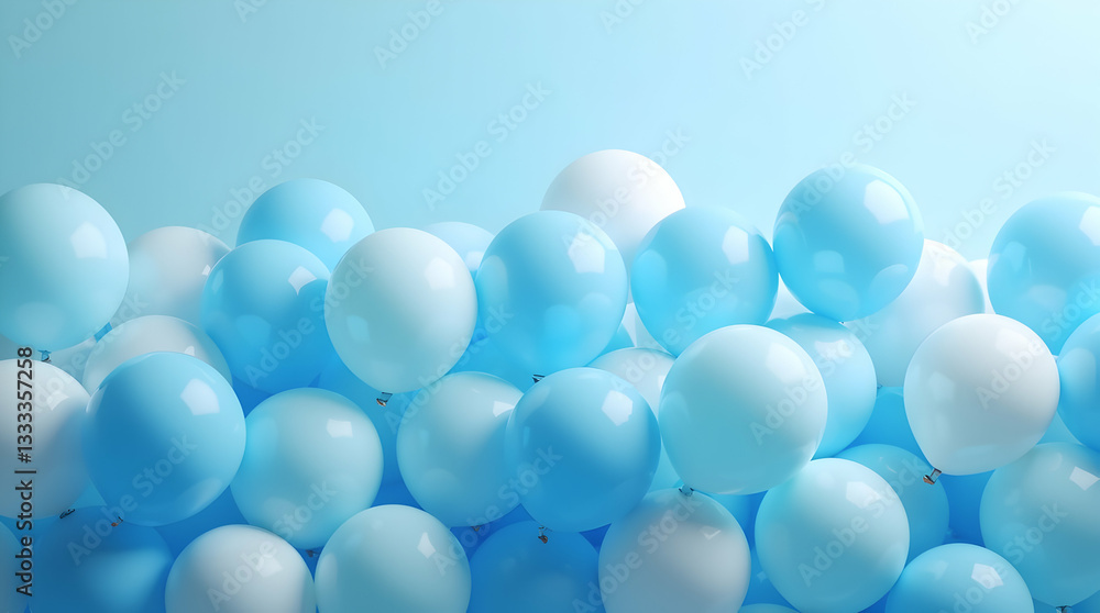 Pastel Blue Balloon Extravaganza, A Tightly Packed Celebration of Round Shapes Pastel Blue Balloon Extravaganza, A Tightly Packed Celebration of Round Shapes