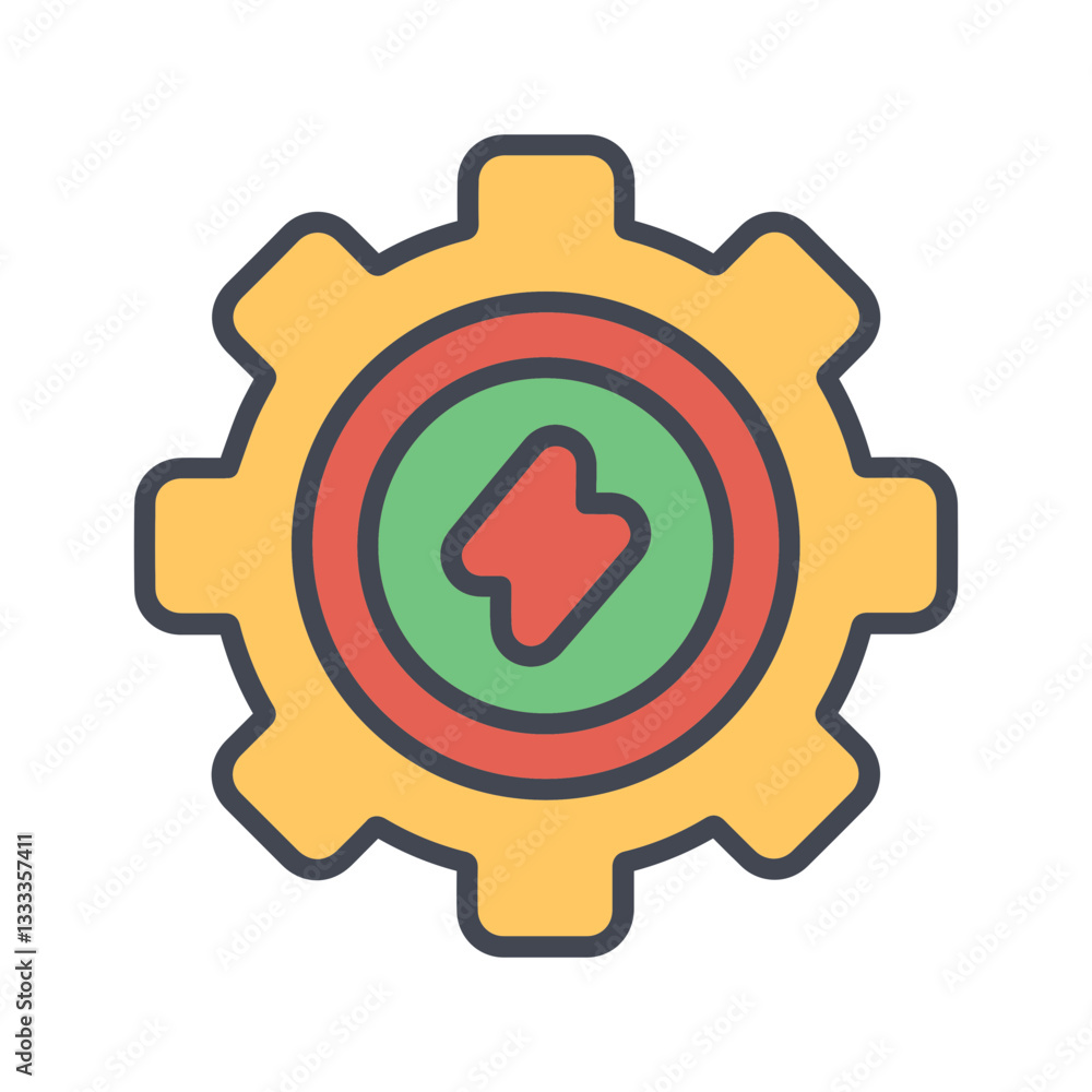 Data Center Power Management Vector Icon Data Center Power Management Vector Icon