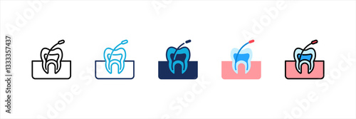 Root Canal Multi Style Icon Set