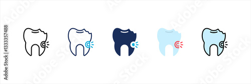 Tooth Pain Multi Style Icon Set