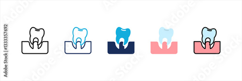 Loose Tooth Multi Style Icon Set