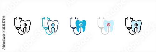 Dental Checkup Multi Style Icon Set