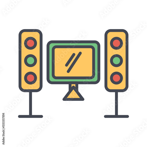 Home Theater System Vector Icon