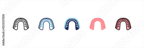 Mouth Guard Multi Style Icon Set