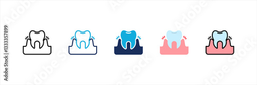 Gum Pain Multi Style Icon Set