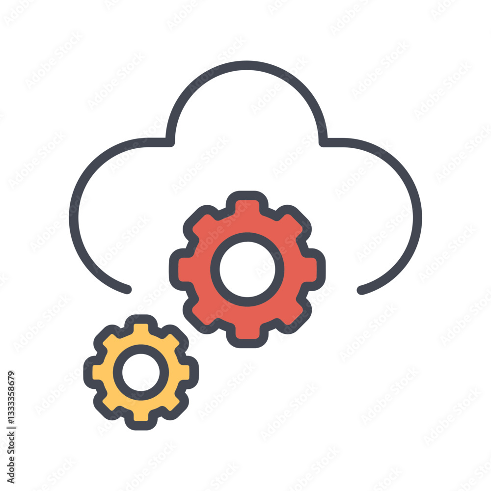 Cloud Orchestration Vector Icon Cloud Orchestration Vector Icon